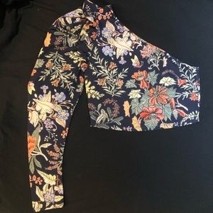 Zara Floral One Shoulder Top, USA Small